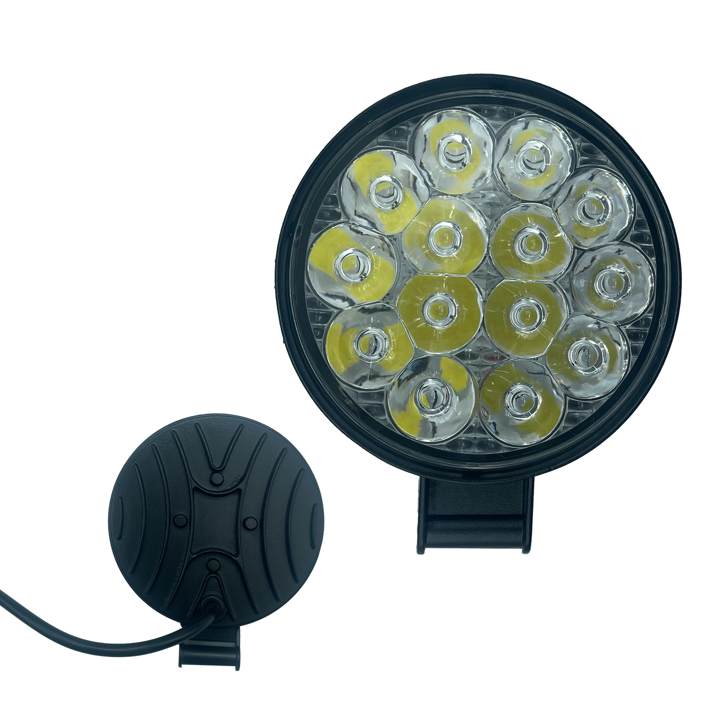 Faro Redondo de 14 Led 8CM Fijo Blanco 12/36V cc