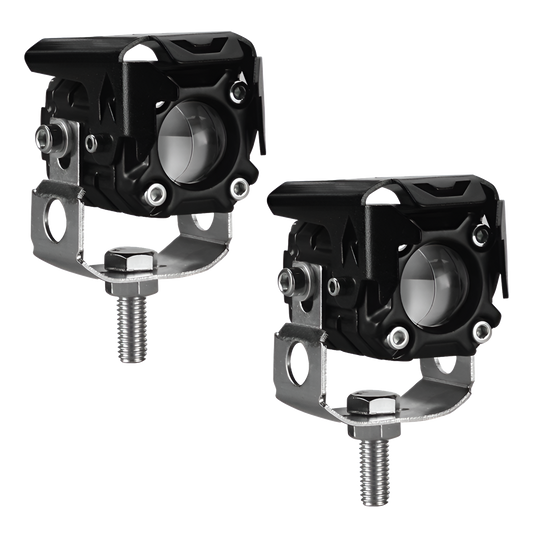 Faro de Led Moto 1 LED con Lupa Redonda 20W Fijo Blanco/Ámbar 10/30V cc