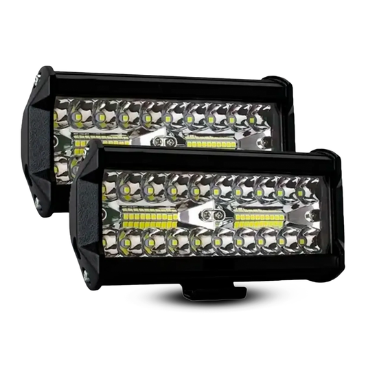 Faro Rectangular 13.5CM 40 LED Fijo+Estrobo Blanco/Ámbar 10/30V cc