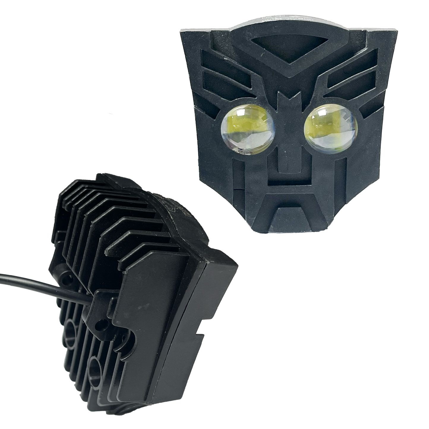 Faro Led Moto Transformer 2 Lupas Fijo+Estrobo Blanco/Ámbar 10/24V cc 20W