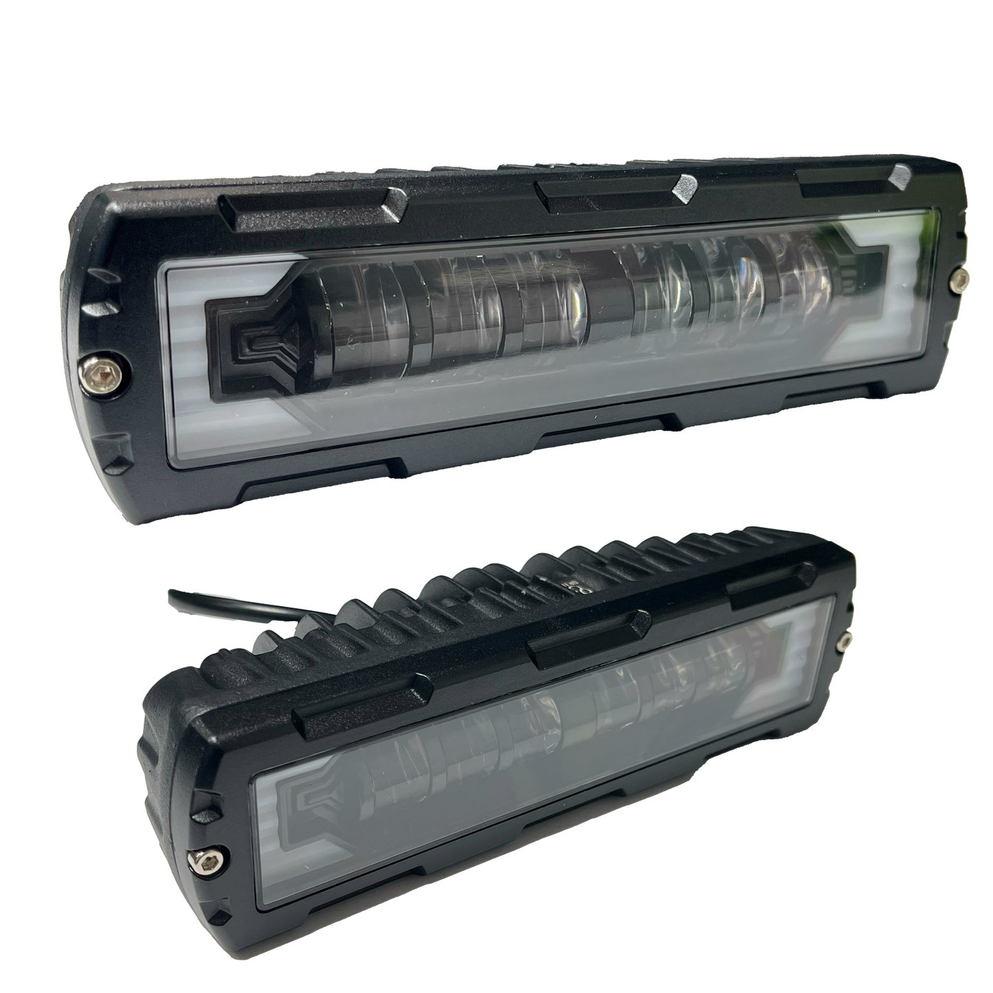 Faro Led Barra 6 Lupas Laterales con Fijo Blanco/Ámbar 10/30V cc