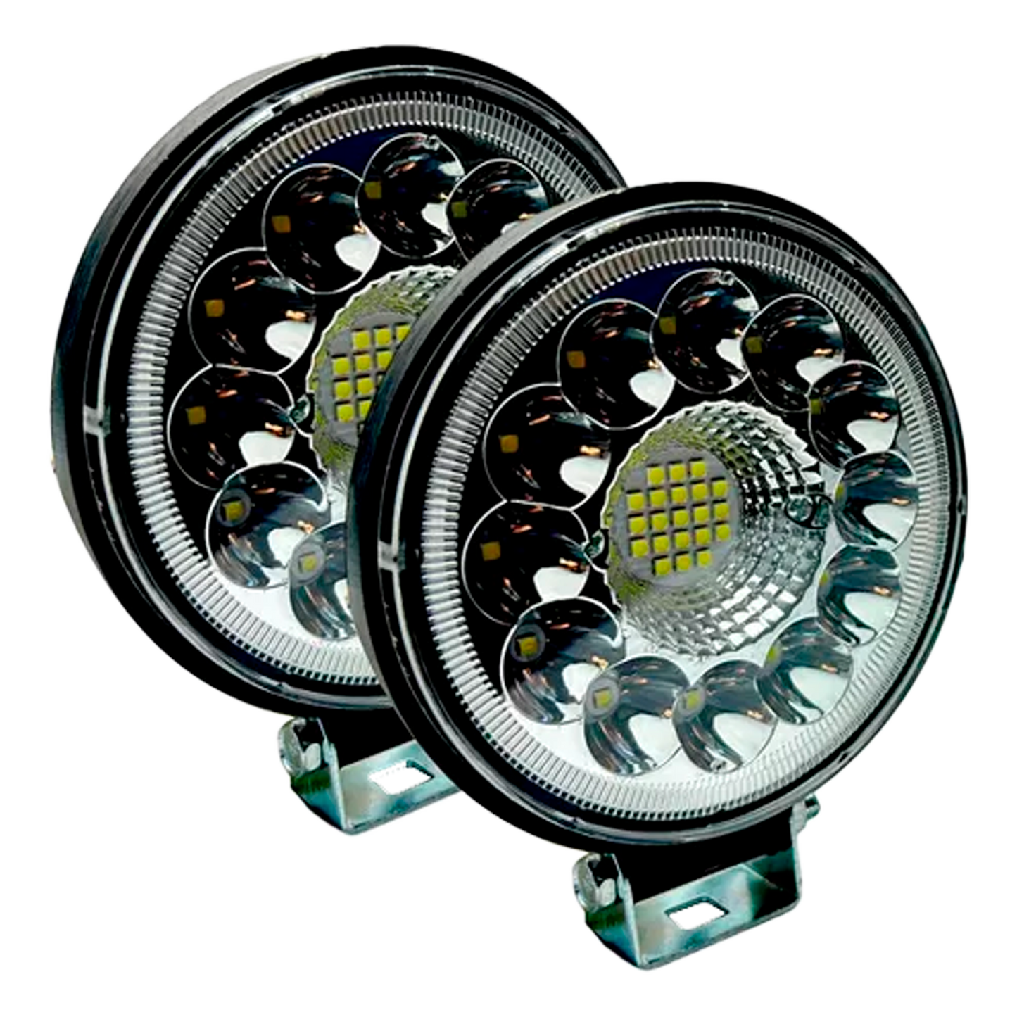 Faro de Led Redondo Flor Blanco Fijo/Estrobo 43 LEDS 10/30V cc