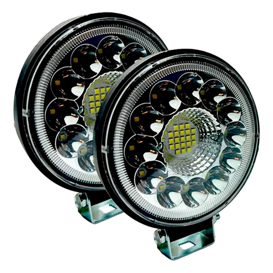Faro de Led Redondo Flor Blanco Fijo/Estrobo 43 LEDS 10/30V cc