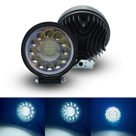 Faro de Led Redondo Flor Blanco Fijo/Estrobo 43 LEDS 10/30V cc