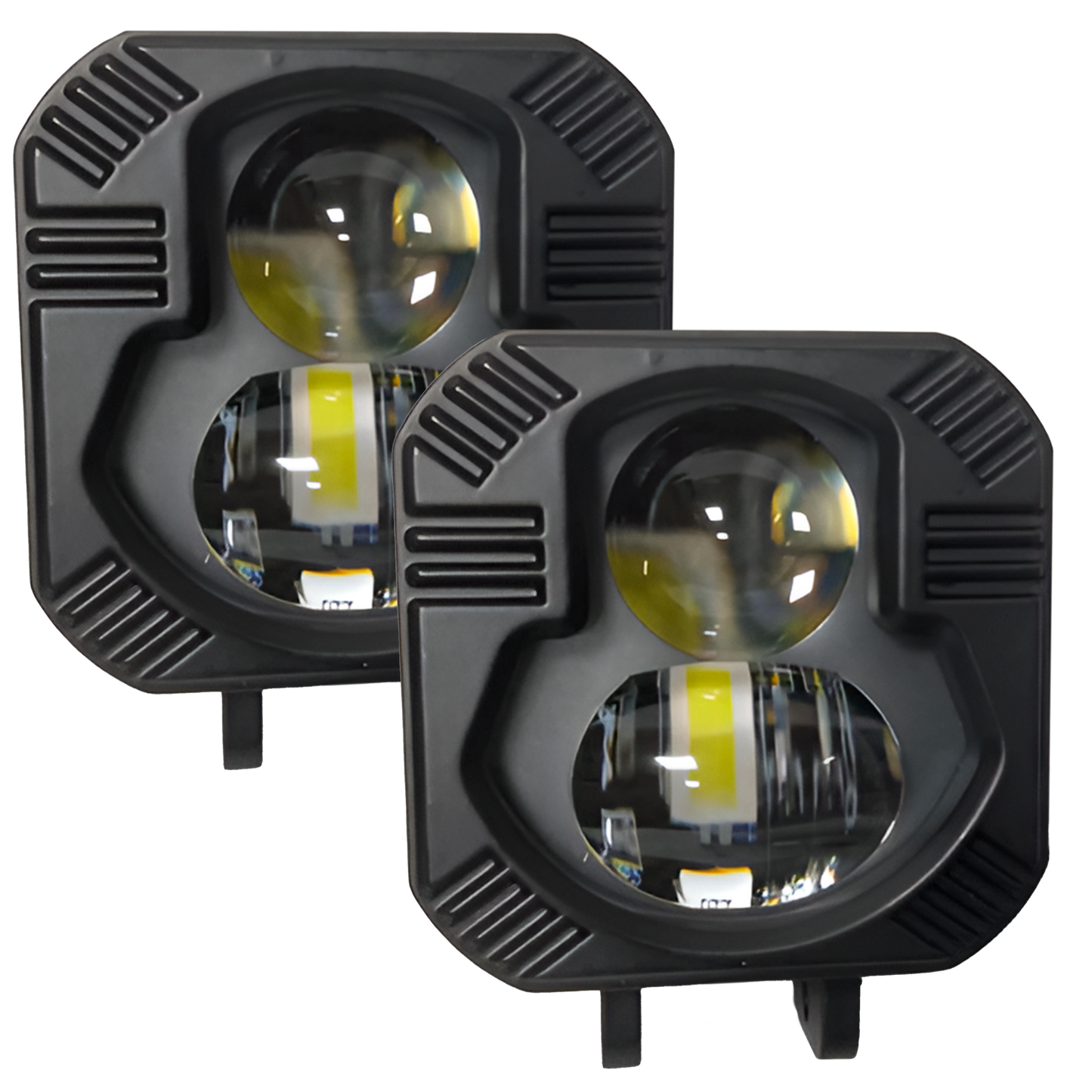 Faro de Led de Moto 24W con 2 Lupas Blanco/Ámbar Fijo 9/36V cc