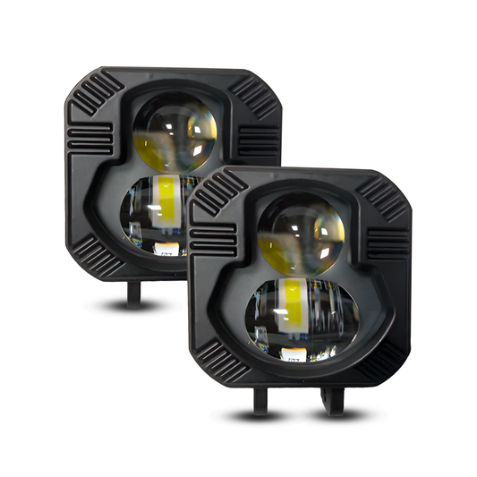 Faro de Led de Moto 24W con 2 Lupas Blanco/Ámbar Fijo 9/36V cc