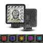 Faro Cuadrado 16 LEDS Blanco Fijo+Estrobo Calavera Multicolor 10/30V cc