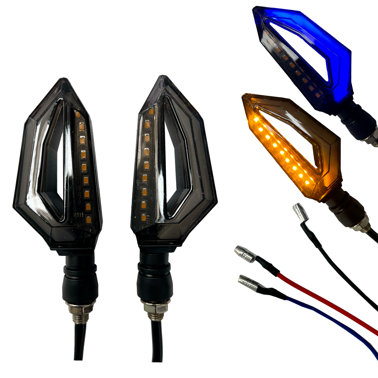 Direccional para Moto LED "Crab" Fijo+Secuencial 12V cc