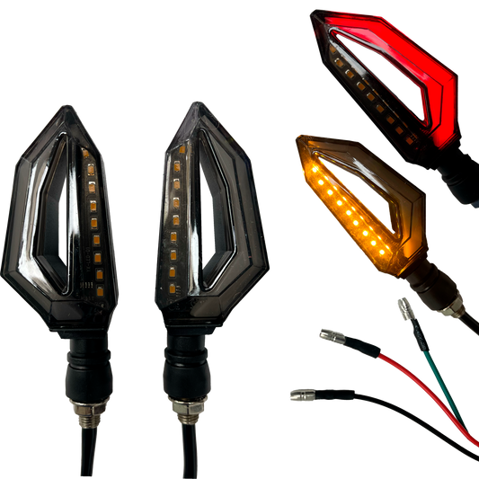 Direccional para Moto LED "Crab" Fijo+Secuencial 12V cc