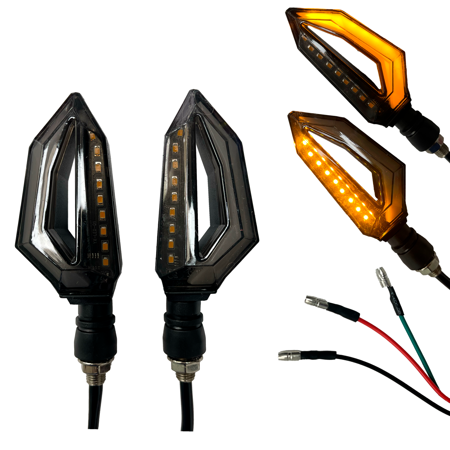 Direccional para Moto LED "Crab" Fijo+Secuencial 12V cc