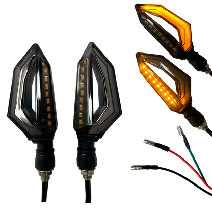 Direccional para Moto LED "Crab" Fijo+Secuencial 12V cc