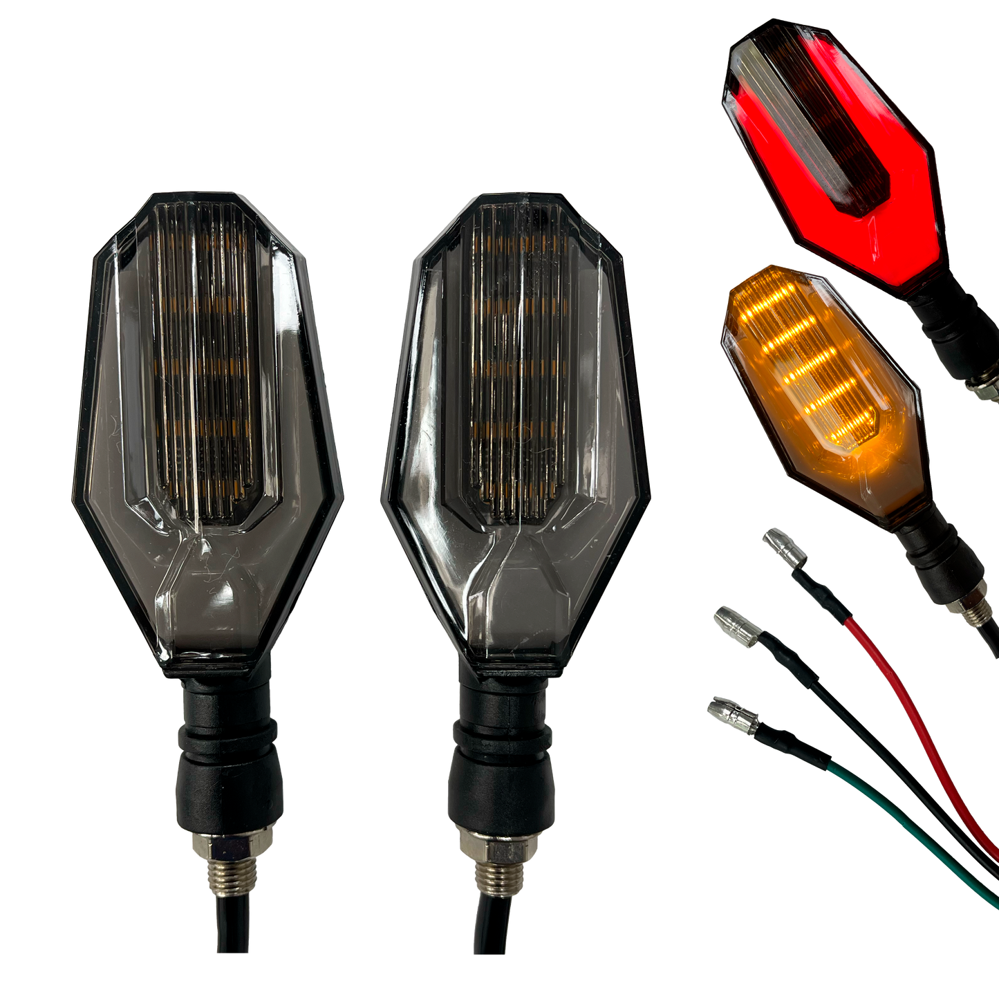 Direccional para Moto LED "Bottle" Fijo+Secuencial 12V cc