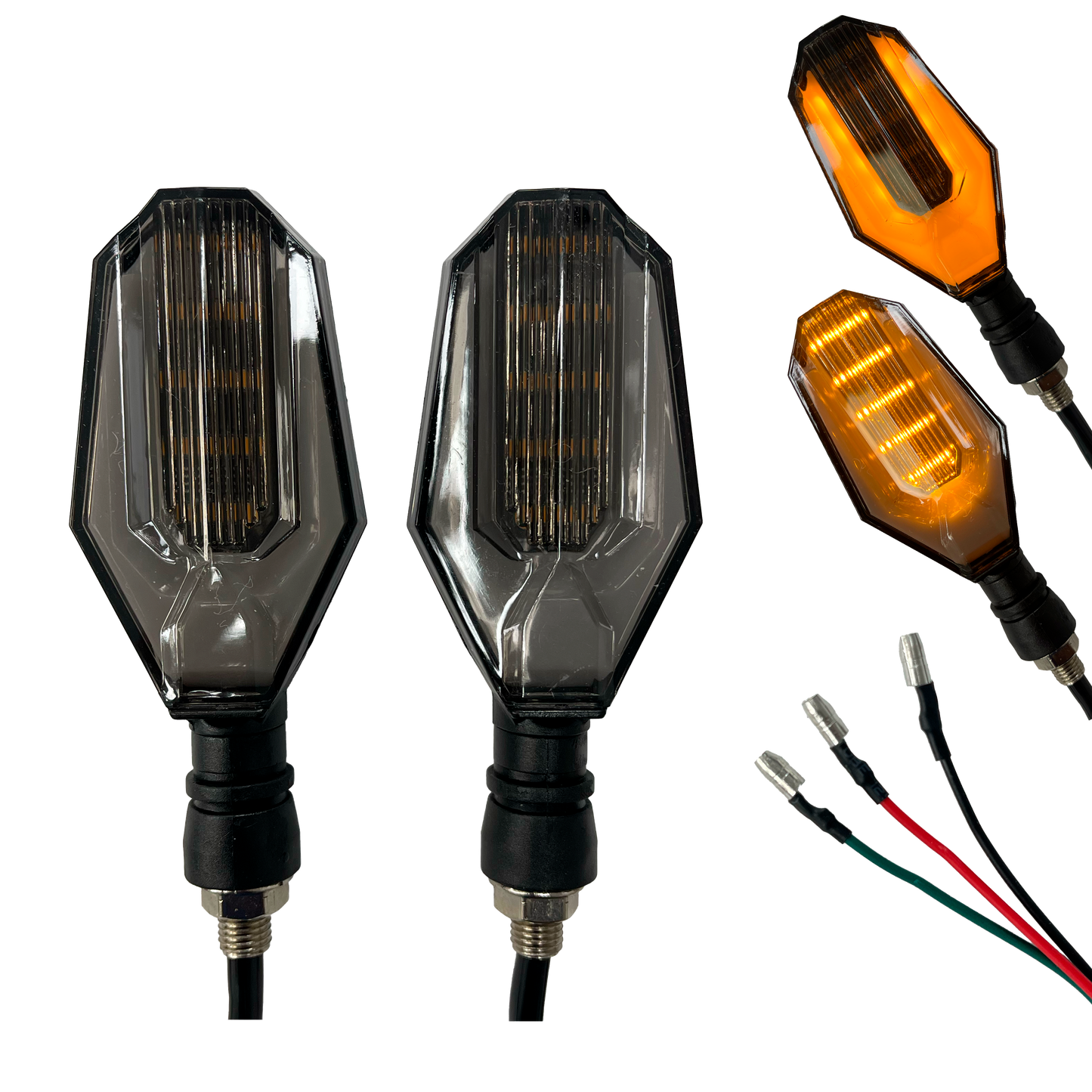 Direccional para Moto LED "Bottle" Fijo+Secuencial 12V cc
