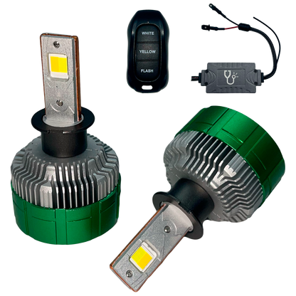 Kit de Focos de LED DR.L14 6000K Estrobo Blanco/Ámbar con Control 12/24V cc