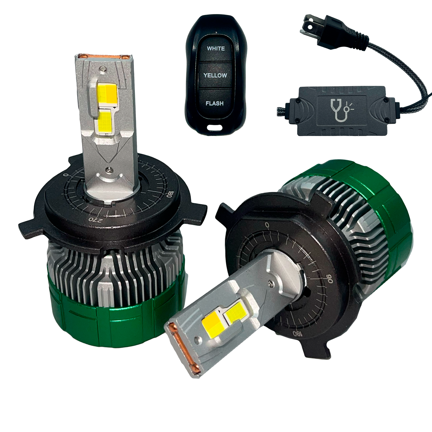 Kit de Focos de LED DR.L14 6000K Estrobo Blanco/Ámbar con Control 12/24V cc