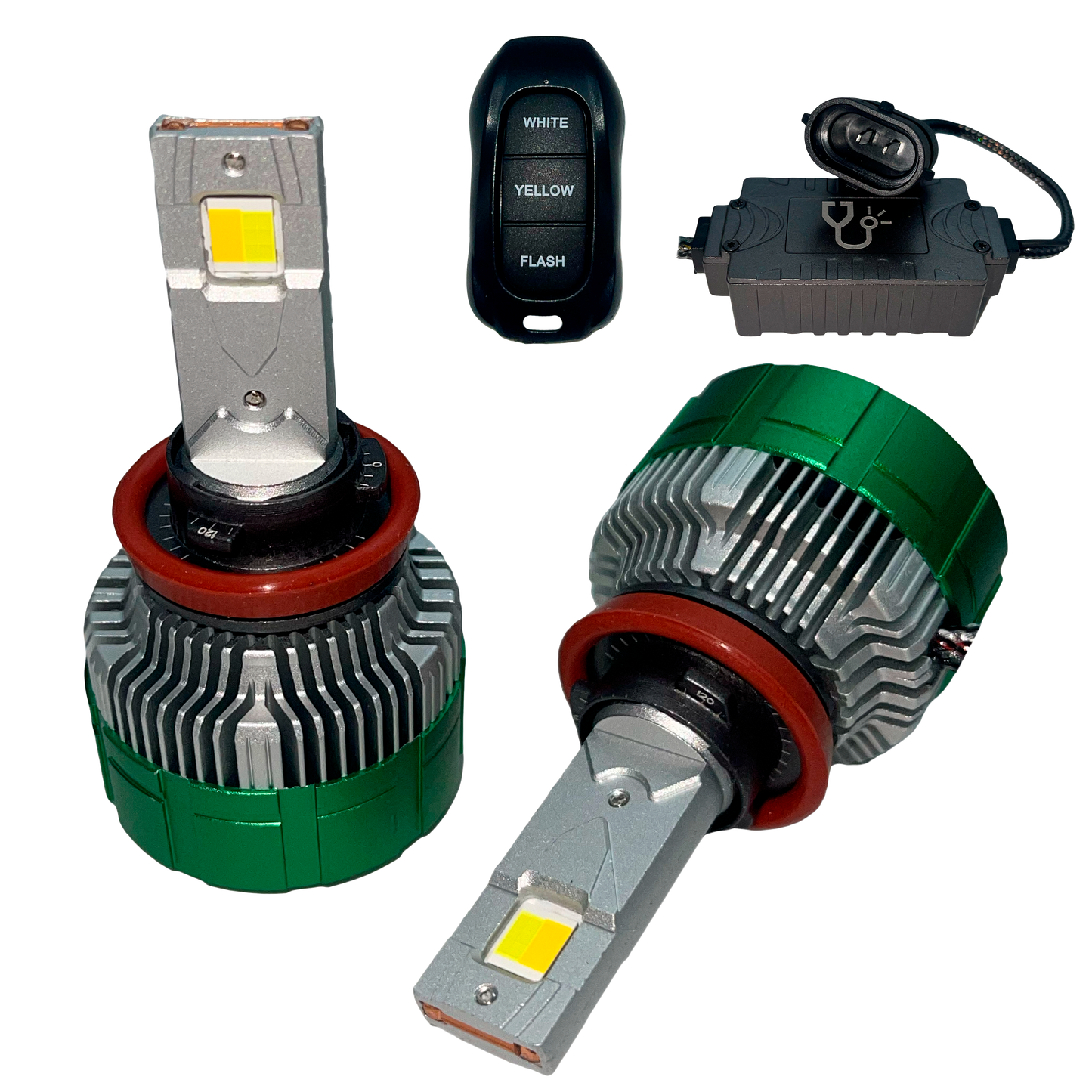 Kit de Focos de LED DR.L14 6000K Estrobo Blanco/Ámbar con Control 12/24V cc