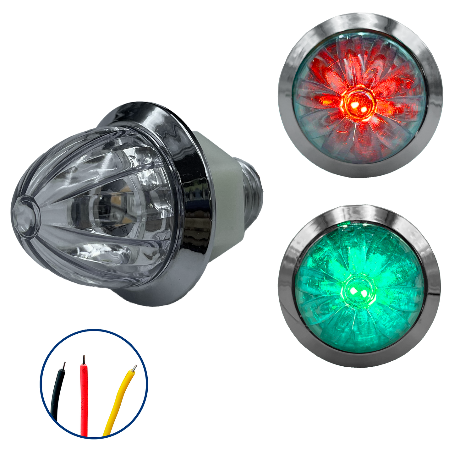 Plafón Led 1" Fijo+Estrobo Dual Color Rojo (12V cc)