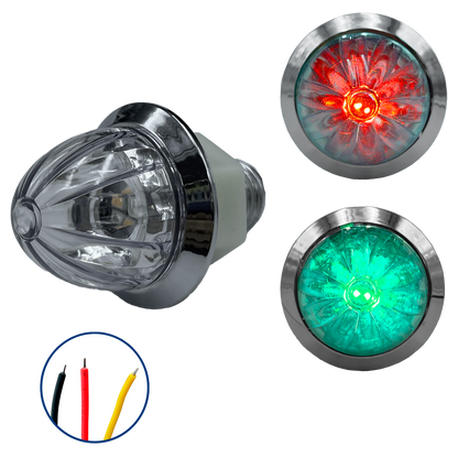 Plafón Led 1" Fijo+Estrobo Dual Color Rojo (12V cc)