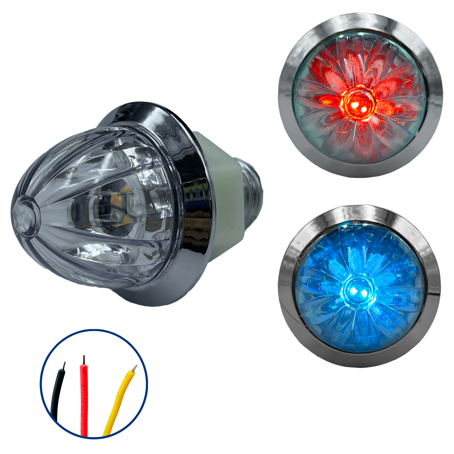 Plafón Led 1" Fijo+Estrobo Dual Color Rojo (12V cc)