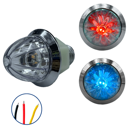Plafón Led 1" Fijo+Estrobo Dual Color Rojo (12V cc)