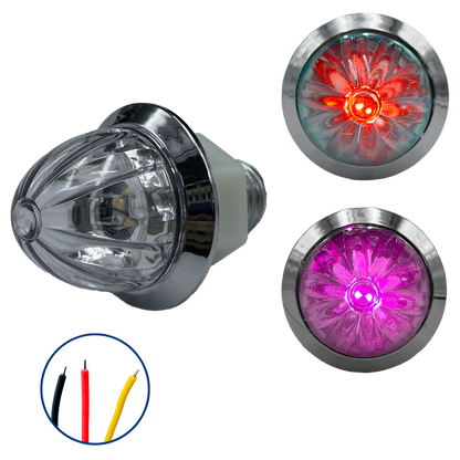 Plafón Led 1" Fijo+Estrobo Dual Color Rojo (12V cc)
