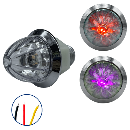 Plafón Led 1" Fijo+Estrobo Dual Color Rojo (12V cc)