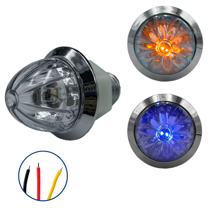 Plafón Led 1" Fijo+Estrobo Dual Color Ámbar (12V cc)