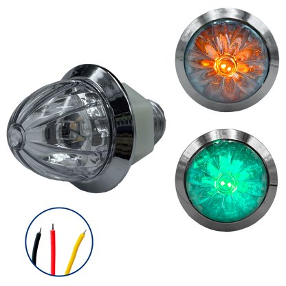 Plafón Led 1" Fijo+Estrobo Dual Color Ámbar (12V cc)