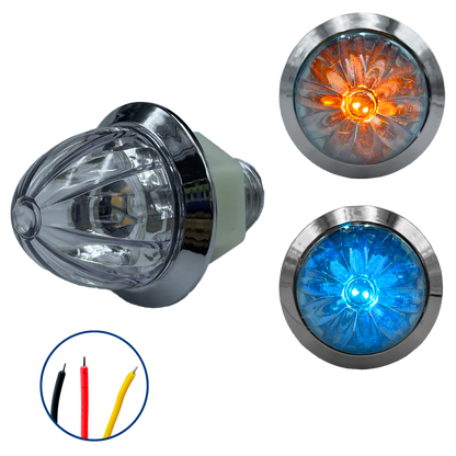 Plafón Led 1" Fijo+Estrobo Dual Color Ámbar (12V cc)
