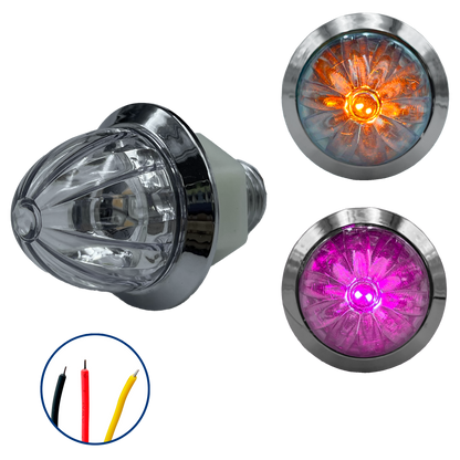 Plafón Led 1" Fijo+Estrobo Dual Color Ámbar (12V cc)