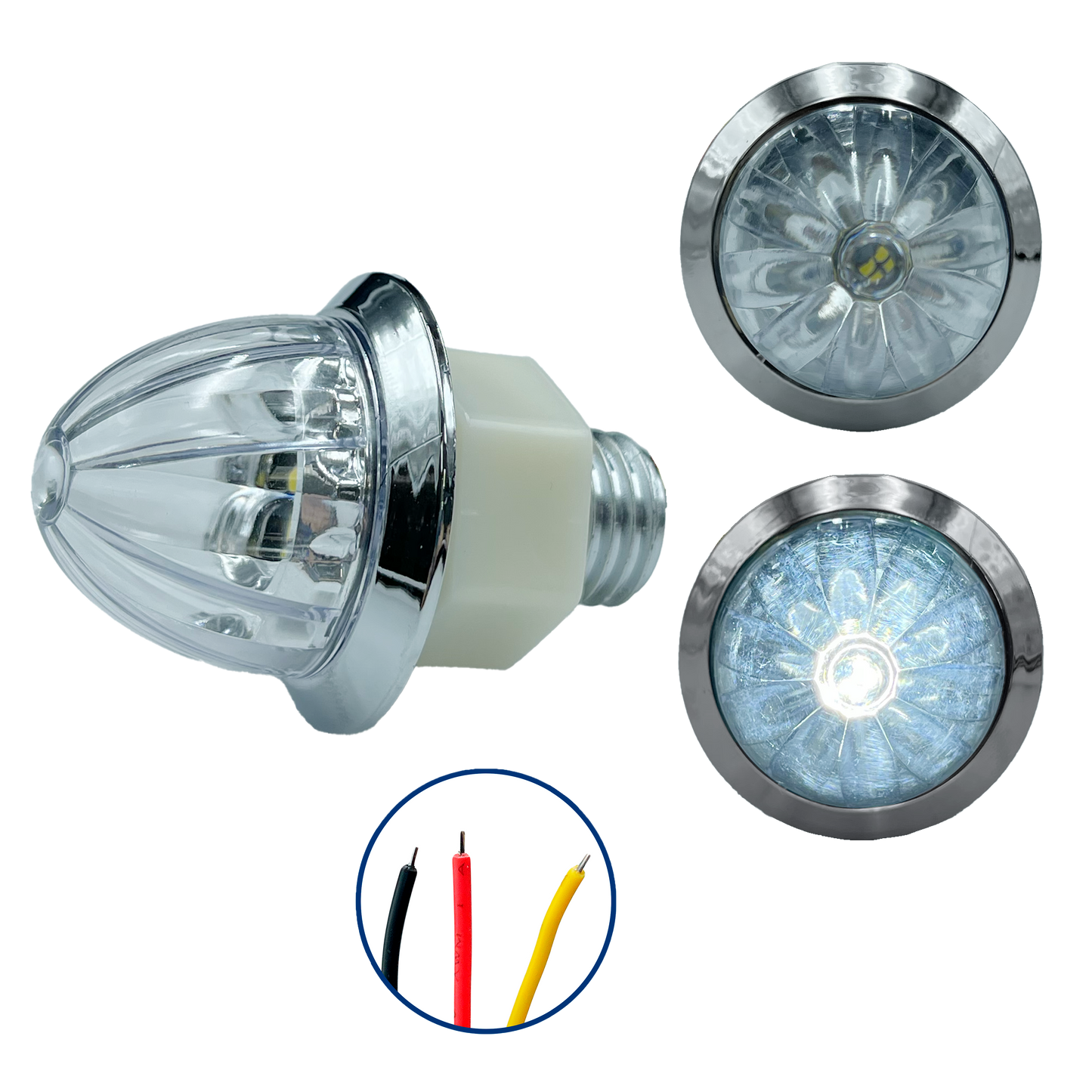 Plafón Led 1" Fijo+Estrobo 12/24V cc