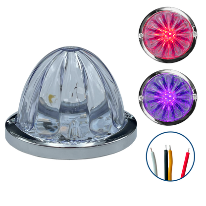 Plafon Led 3" Watermelon Fijo+Estrobo Dual Rojo 12/24V cc