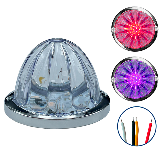 Plafon Led 3" Watermelon Fijo+Estrobo Dual Rojo 12/24V cc