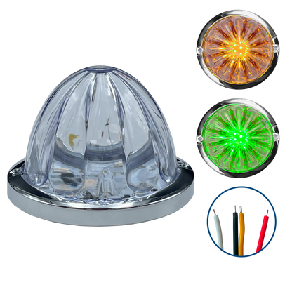 Plafon Led 3" Watermelon Fijo+Estrobo Dual Ámbar 12/24V cc