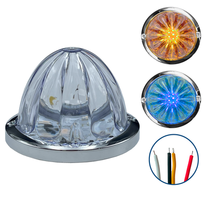 Plafon Led 3" Watermelon Fijo+Estrobo Dual Ámbar 12/24V cc