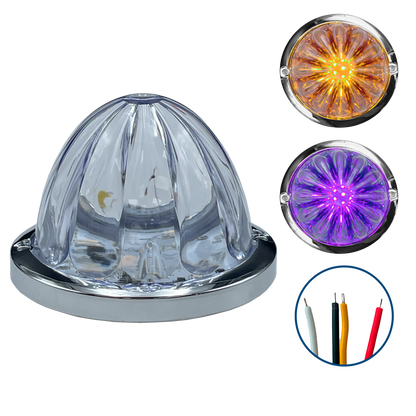 Plafon Led 3" Watermelon Fijo+Estrobo Dual Ámbar 12/24V cc