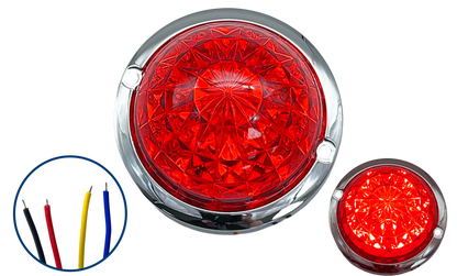 Plafón Led Redondo de 3" Diamante con Brida Cromada 12/24V cc