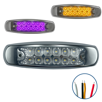 Plafon Led Tipo Peterbilt 12 Leds con Estrobo Dual 12/24V cc Ámbar