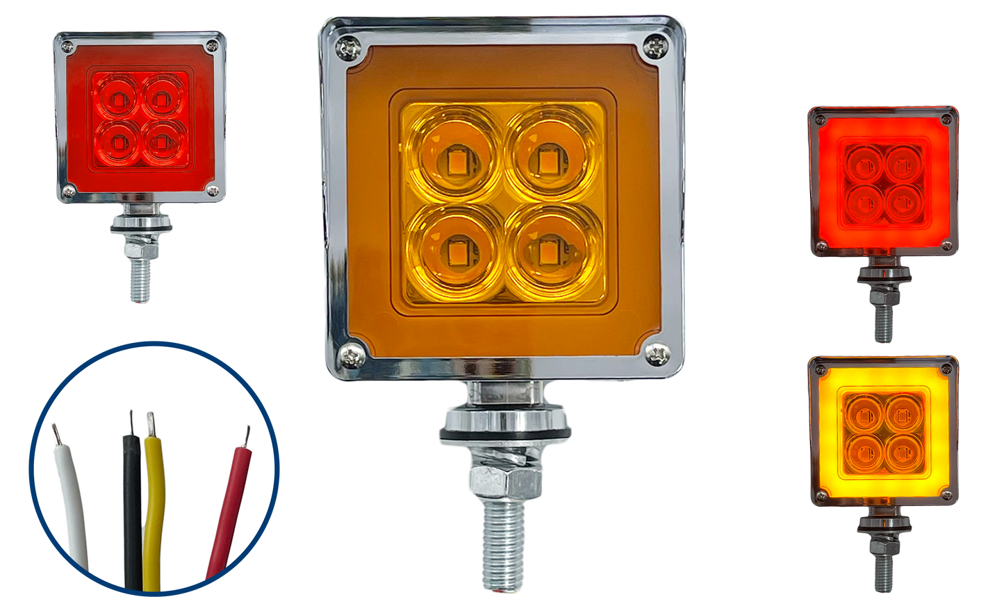 Direccional Led Cuadrada Chica Con Visera