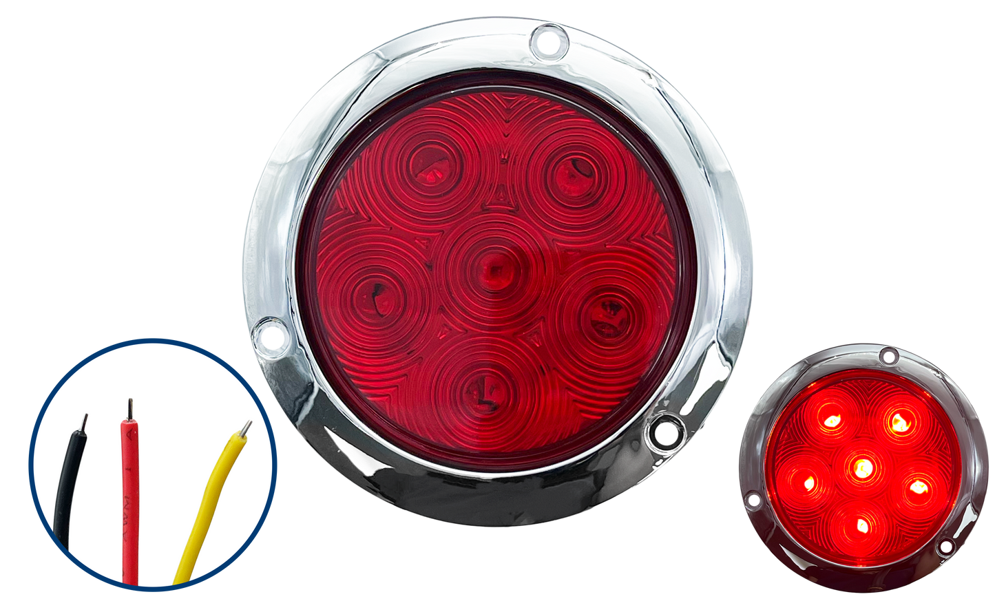 Plafón Led 4" Estrobo con 5 Leds Con Brida Cromada