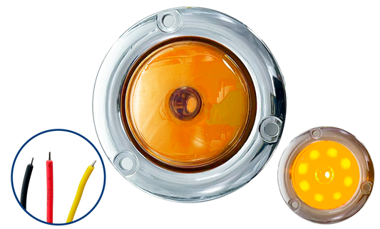 Plafon Led 1" con Brida Cromada de 1 Led con Aro Color Ambar