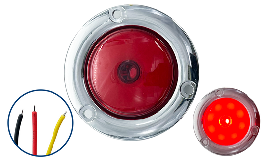 Plafon Led 1" con Brida Cromada de 1 Led con Aro Color Rojo