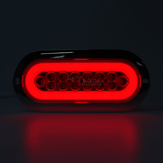 Plafón Led Ovalado Brida Cromada con Aro 4 Funciones