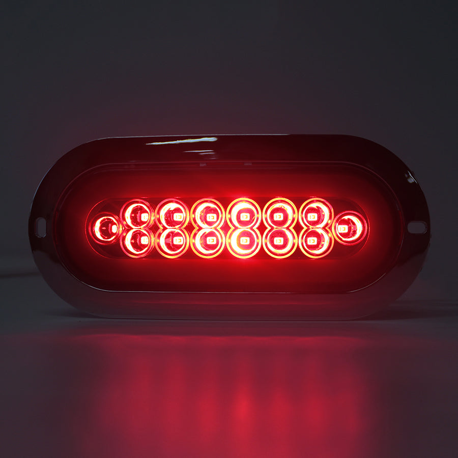 Plafón Led Ovalado Brida Cromada con Aro 4 Funciones