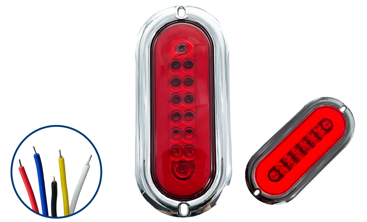 Plafón Led Ovalado Brida Cromada con Aro 4 Funciones