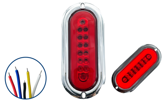 Plafón Led Ovalado Brida Cromada con Aro 4 Funciones