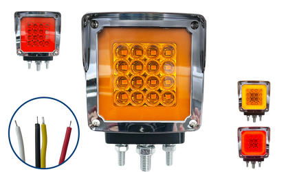 Direccional Led Cuadrada 1 y 2 Tornillo con Visera de Aro Gel