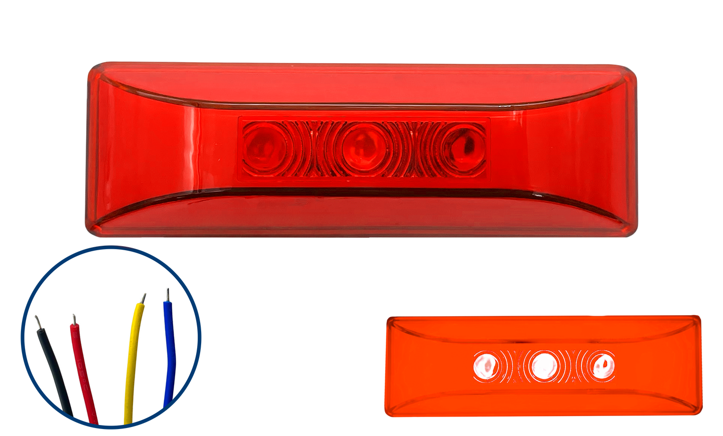 Plafon de Led Gel Lateral Kenworth con Estrobo Color Rojo