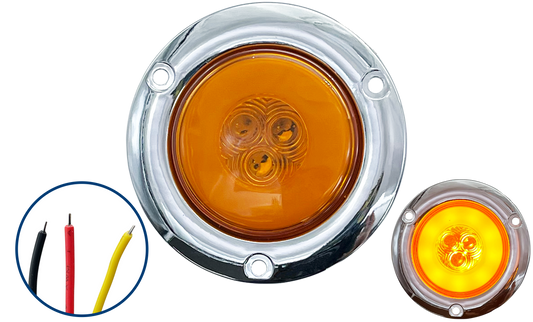 Plafon Led de 2 1/2" con Brida Cromada en Ambar