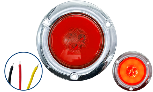 Plafon Led de 2 1/2" con Brida Cromada Color Rojo Remache